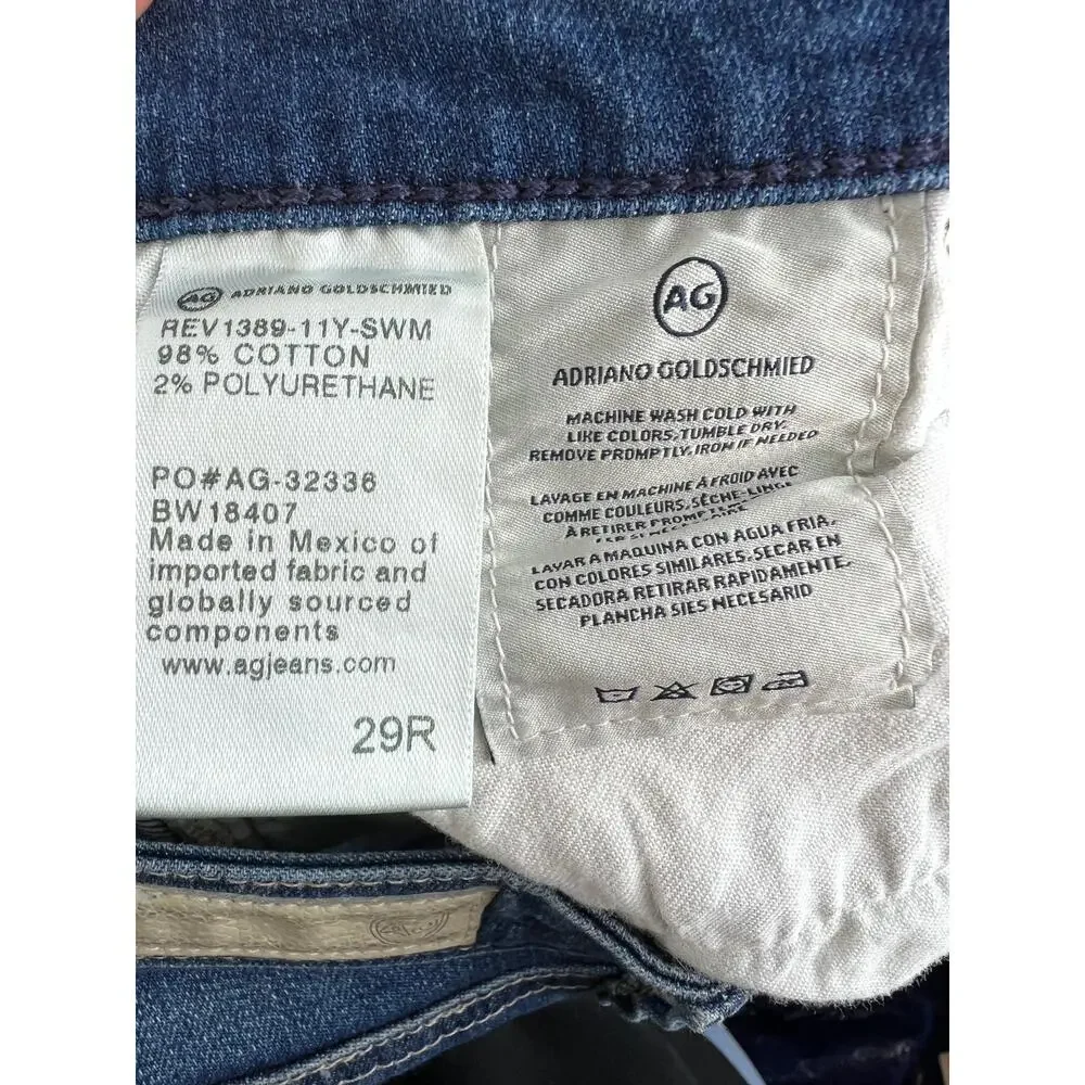 AG-ED Denim Blue 11 Year Swapmeet Wash Cotton Blend Denim Jeans Jeggings 29 R